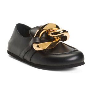 J.W. ANDERSON Made In Italy Leather Loafers With Oversized Chain